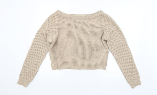 Womens UK Size  Missguided Beige Pullover Jumper