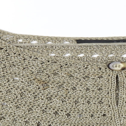Womens UK Size 14 Preworn Gold Cardigan Jumper