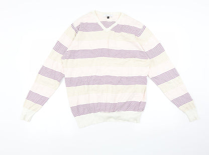 Marcus Law Womens Multicoloured Striped  Pullover Jumper Size M