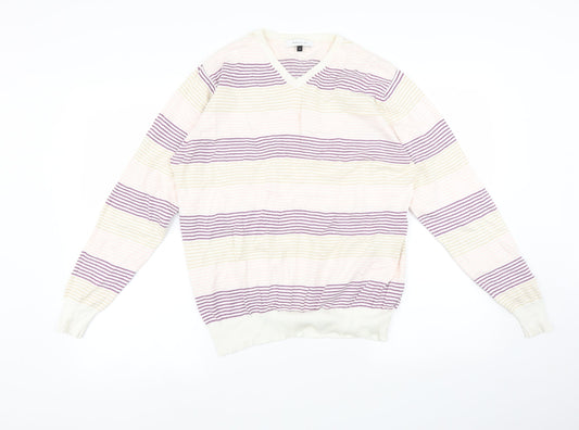 Marcus Law Womens Multicoloured Striped  Pullover Jumper Size M