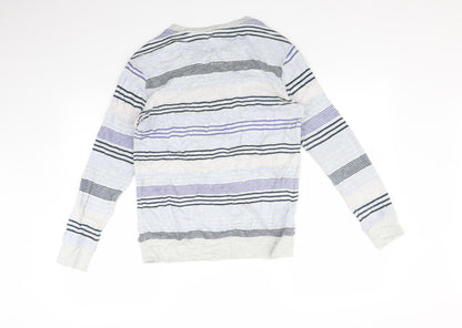 Marks & Spencer Womens Multicoloured Striped   Pyjama Top Size 8