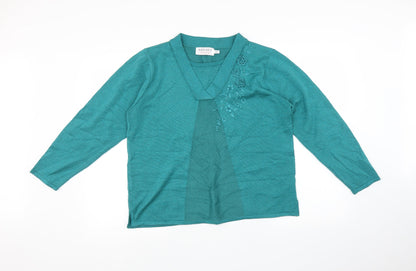 Womens UK Size M reflect Blue Pullover Jumper