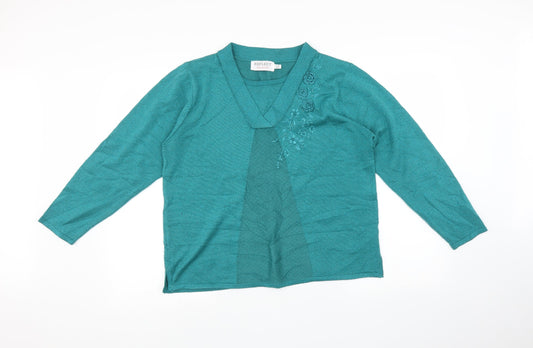 Womens UK Size M reflect Blue Pullover Jumper