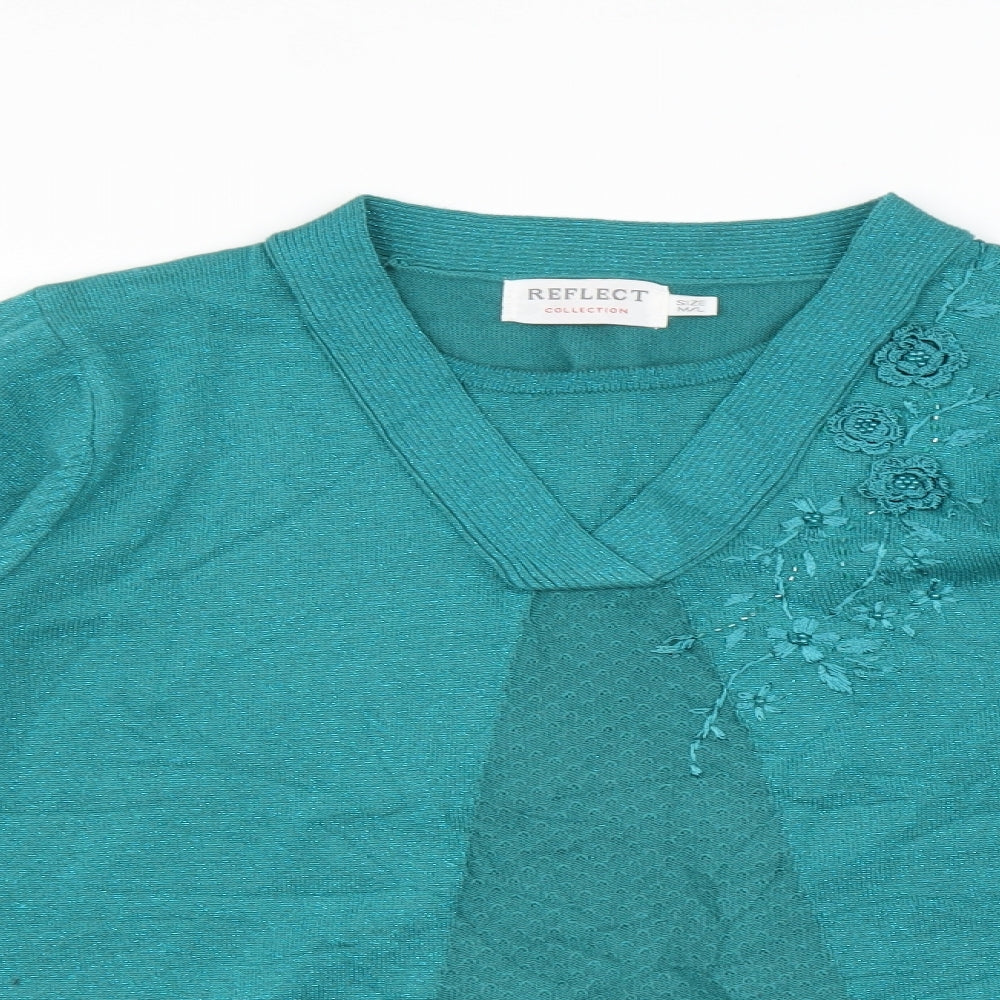 Womens UK Size M reflect Blue Pullover Jumper