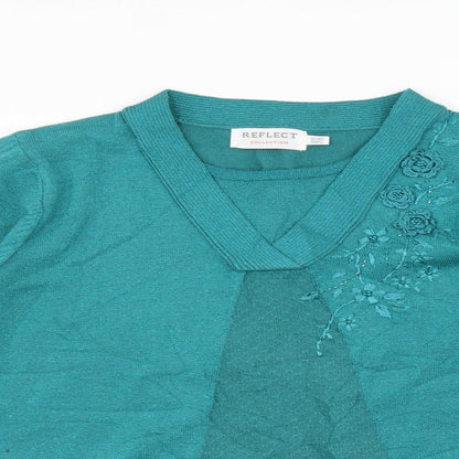 Womens UK Size M reflect Blue Pullover Jumper