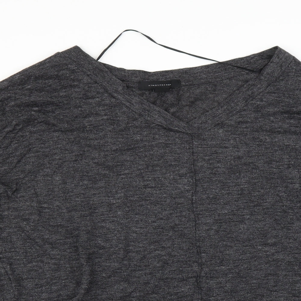 Womens UK Size 10 Atmosphere Black Basic T-Shirt
