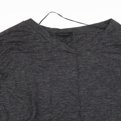 Womens UK Size 10 Atmosphere Black Basic T-Shirt