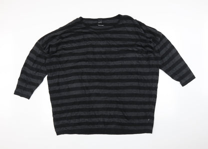 Adia Mens Multicoloured Striped  Pullover Jumper Size M