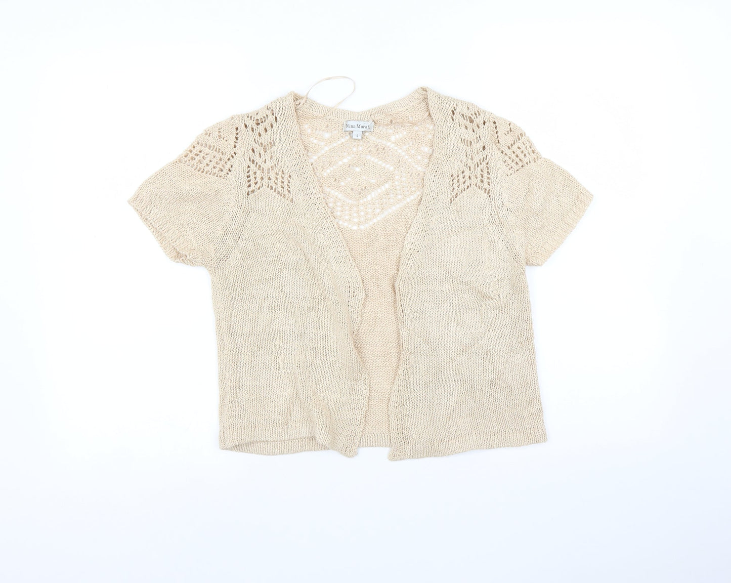 Womens UK Size S Nina Murati Beige Cardigan Jumper