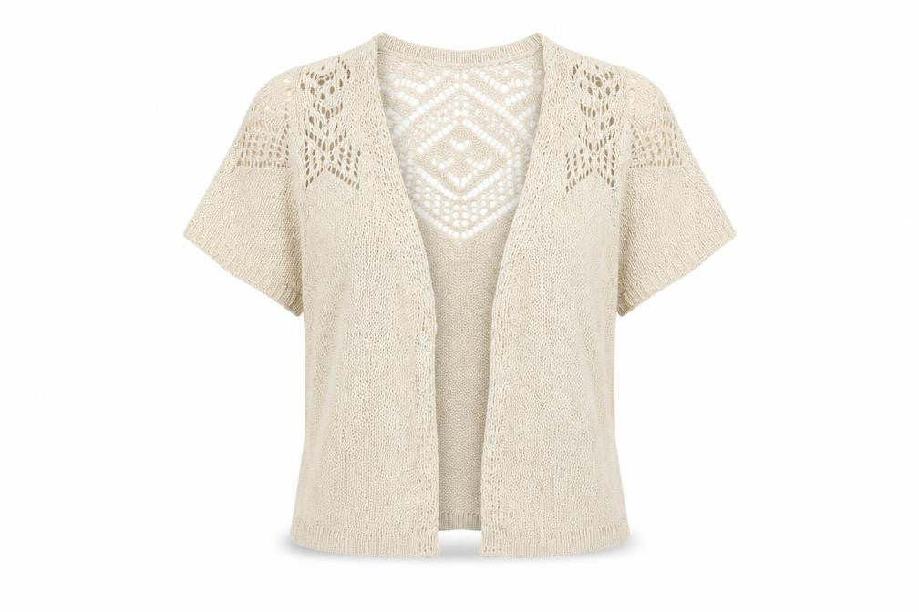 Womens UK Size S Nina Murati Beige Cardigan Jumper