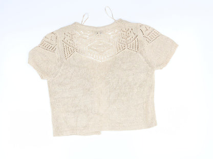 Womens UK Size S Nina Murati Beige Cardigan Jumper