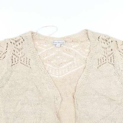 Womens UK Size S Nina Murati Beige Cardigan Jumper
