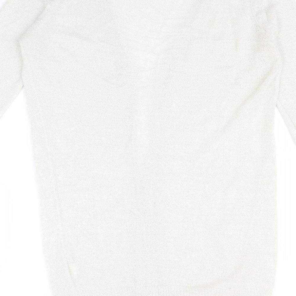 Womens UK Size M Preworn Ivory Cardigan Jumper