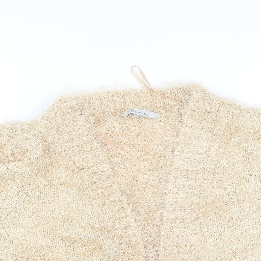Womens UK Size M Peacocks Beige Cardigan Jumper