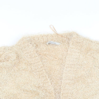 Womens UK Size M Peacocks Beige Cardigan Jumper