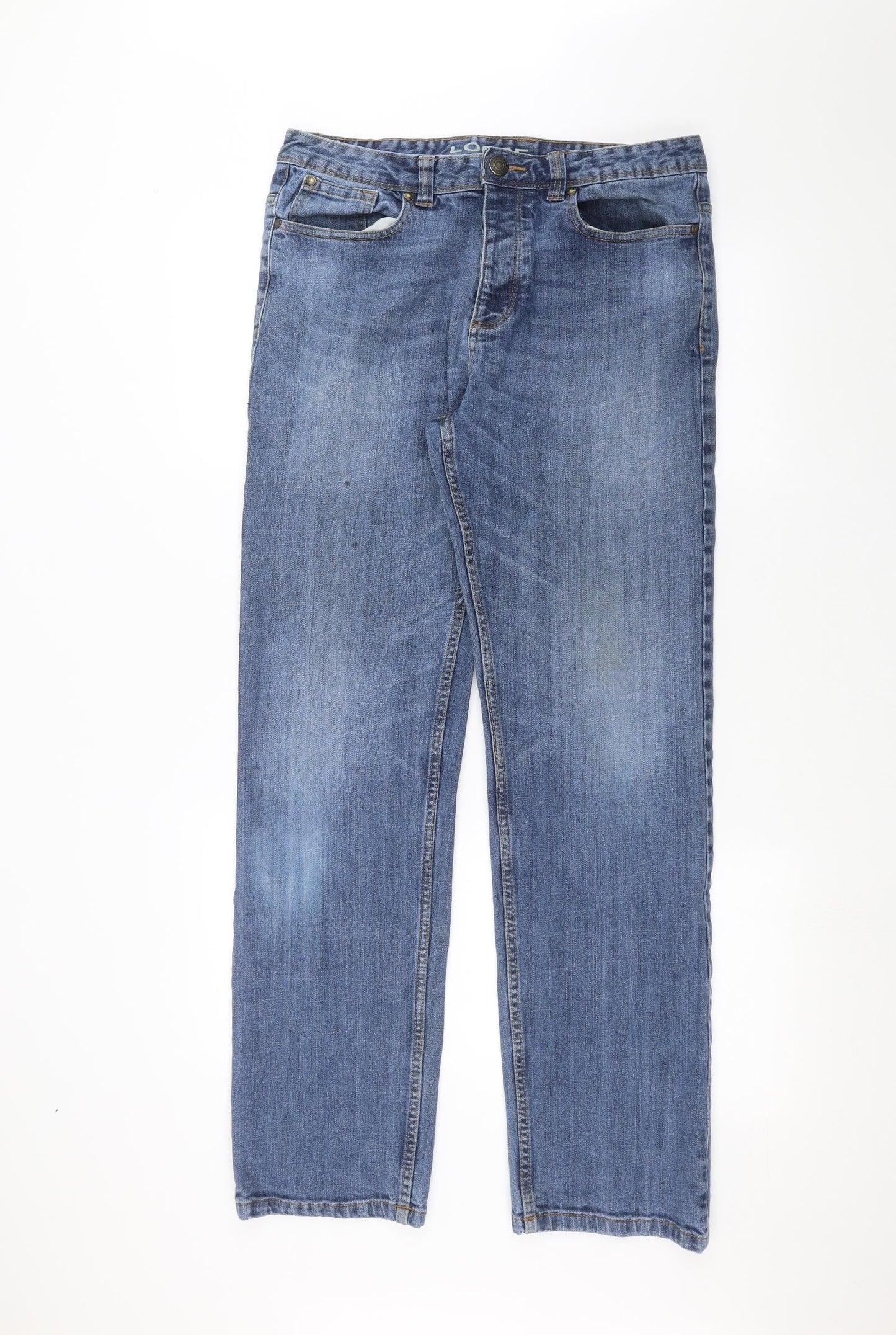 Peacocks Womens Blue  Denim Straight Jeans Size 32 in L30 in