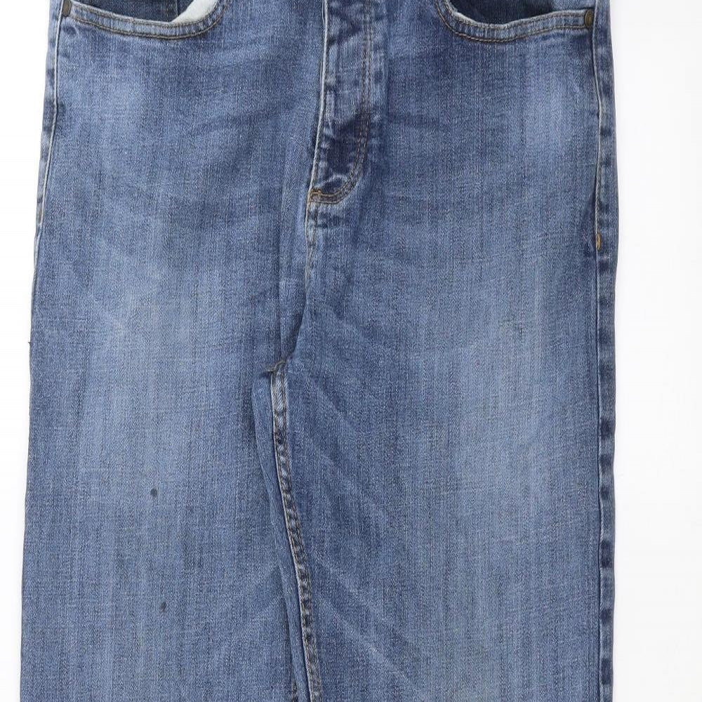Peacocks Womens Blue  Denim Straight Jeans Size 32 in L30 in