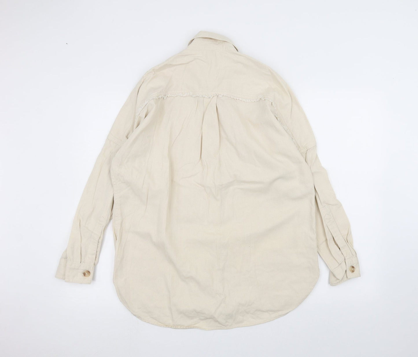 River Island Mens Beige    Dress Shirt Size S  - ripped details