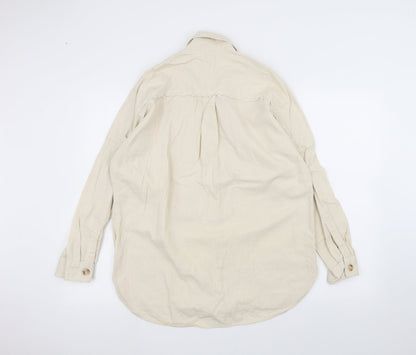 River Island Mens Beige    Dress Shirt Size S  - ripped details