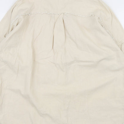 River Island Mens Beige    Dress Shirt Size S  - ripped details