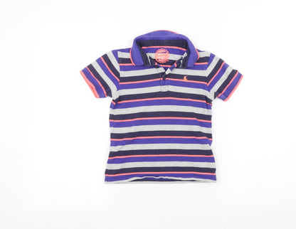 Blue Zoo Girls Grey Striped  Basic Polo Size 7-8 Years