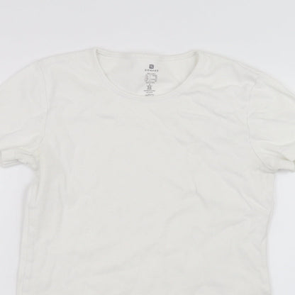 DOMYOS Girls White   Basic T-Shirt Size M