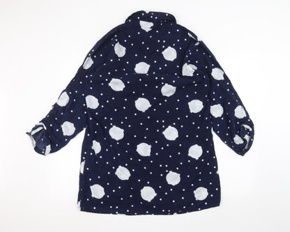 Womens UK Size 12 Marks and Spencer Blue Basic Button-Up