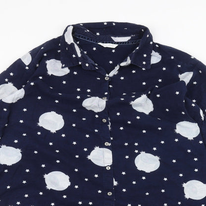 Womens UK Size 12 Marks and Spencer Blue Basic Button-Up
