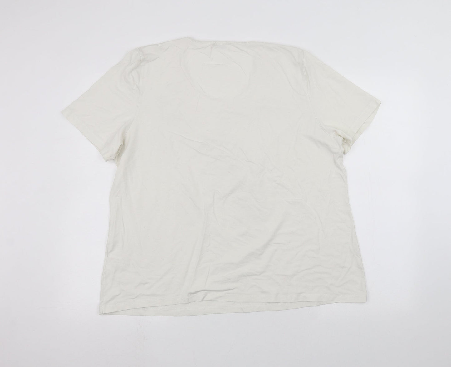 ELVI Womens White   Basic T-Shirt Size S