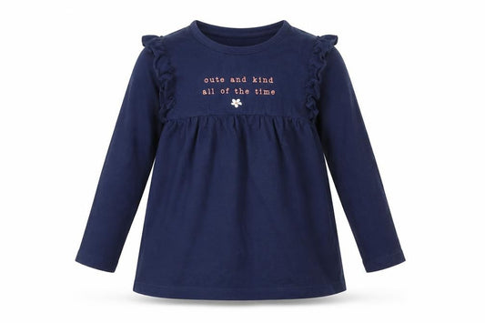Front view of George girls’ blue basic t-shirt, size 6-7, years