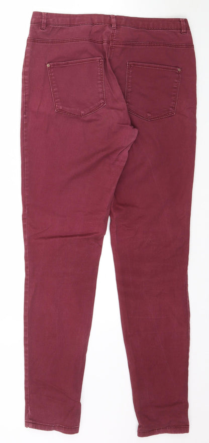 Womens UK Size 10 H&M Regular Fit Skinny Red Jeans