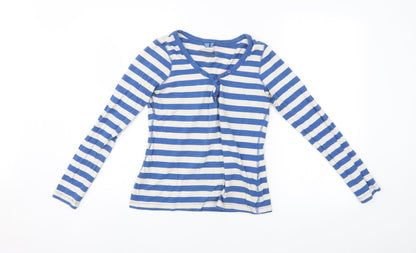 Seconda Womens Blue Striped  Pullover Jumper Size 14
