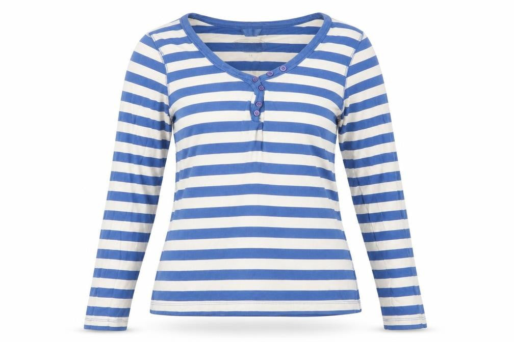 Seconda Womens Blue Striped  Pullover Jumper Size 14