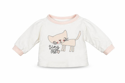 Front view of Primark girls’ white jumper, size 3-6, months