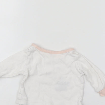 Primark Girls White   Pullover Jumper Size 3-6 Months