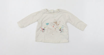 Pep & Co Girls White   Pullover Jumper Size 3-6 Months
