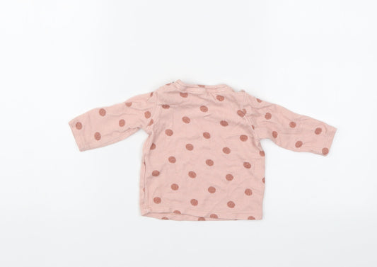F&F Girls Pink Polka Dot  Pullover Jumper Size 0-3 Months