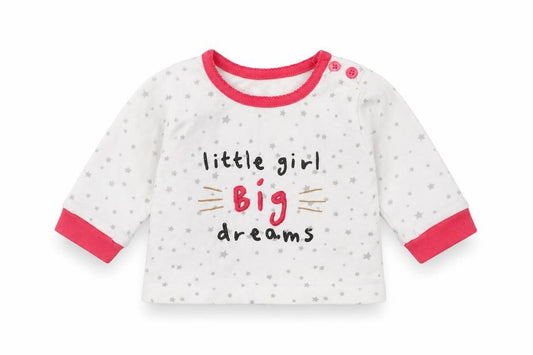 Front view of Primark girls’ white jumper, size 0-3, months