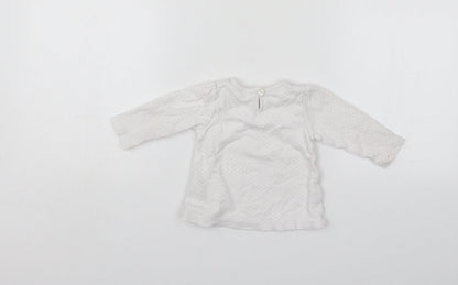 George Girls White Spotted  Pullover Jumper Size 3-6 Months
