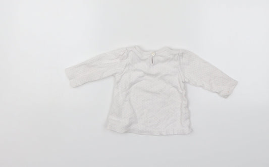 George Girls White Spotted  Pullover Jumper Size 3-6 Months