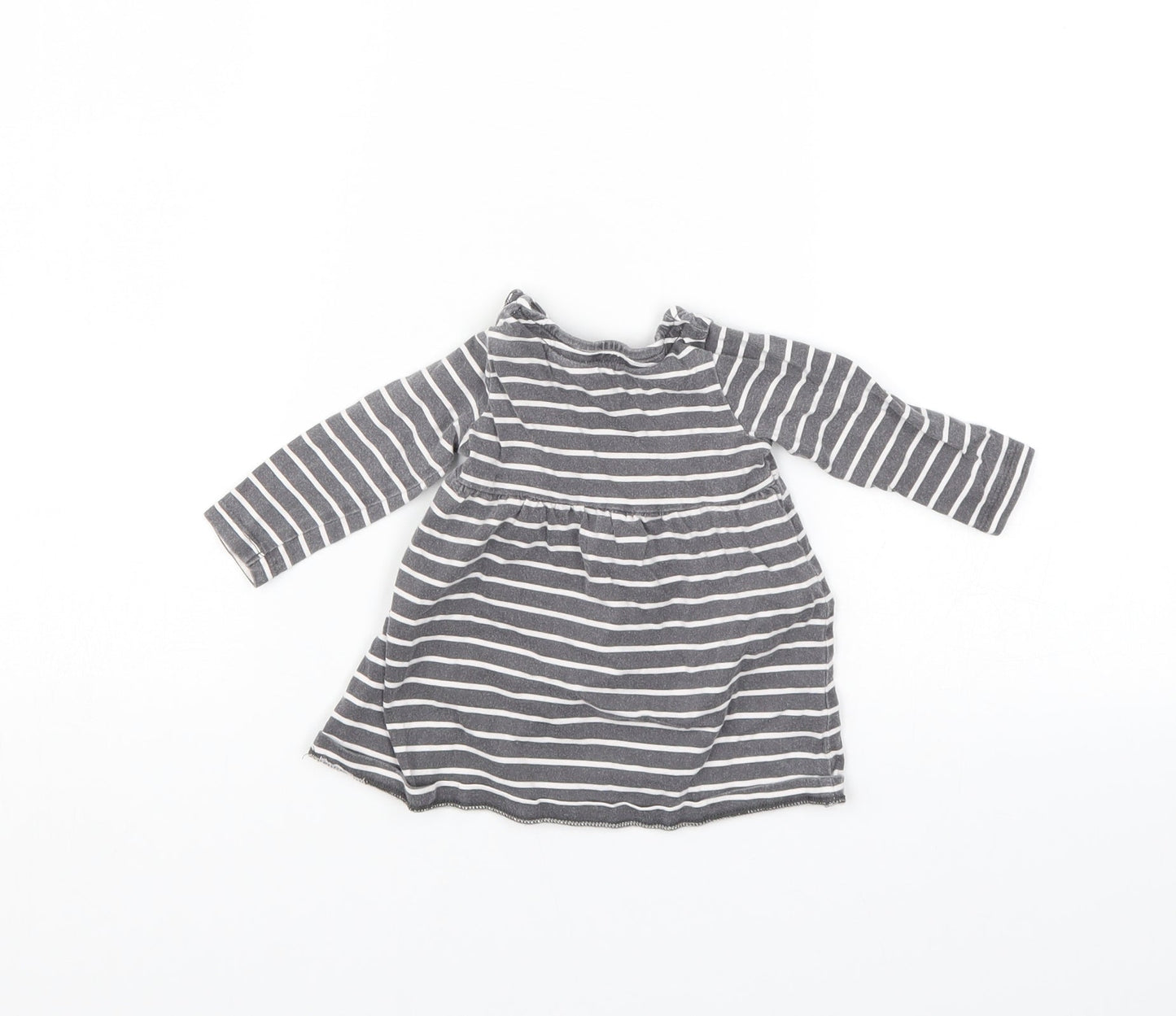 F&F Girls Grey Striped  Shift  Size 0-3 Months