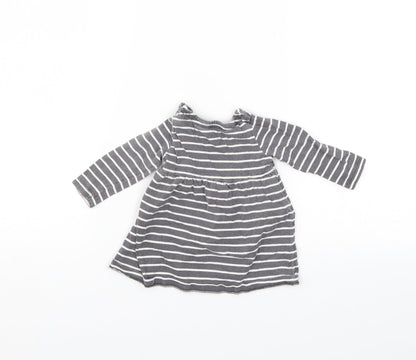 F&F Girls Grey Striped  Shift  Size 0-3 Months
