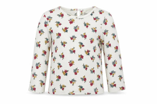 Front view of Primark girls’ white floral jumper, size 18-24, months