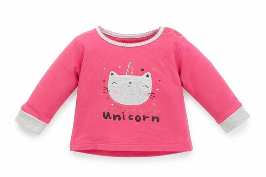 Front view of Primark girls’ pink jumper, size 0-3, months