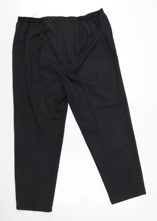 essence Womens Black Striped  Trousers  Size 22 L26 in