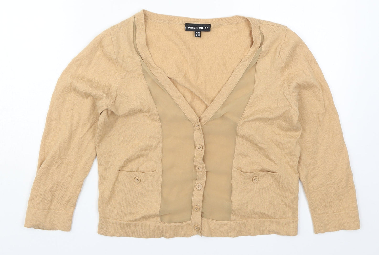 Womens UK Size 10 Wallis Beige Cardigan Jumper