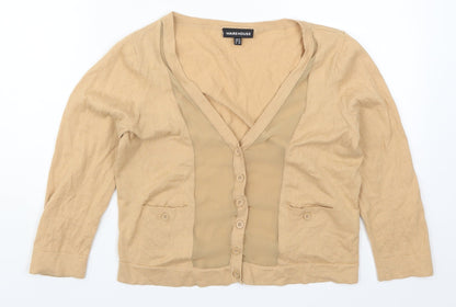 Womens UK Size 10 Wallis Beige Cardigan Jumper