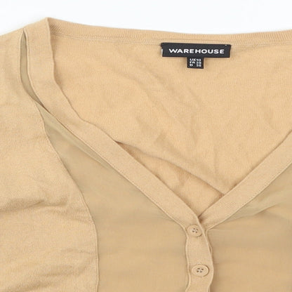 Womens UK Size 10 Wallis Beige Cardigan Jumper
