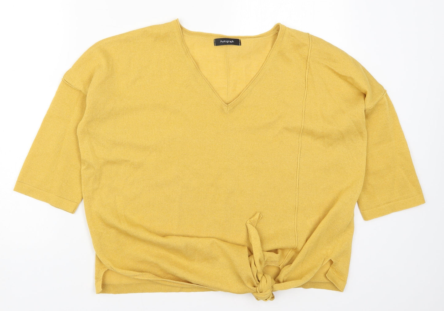 Womens UK Size 10 Marks and Spencer Yellow Pullover Jumper