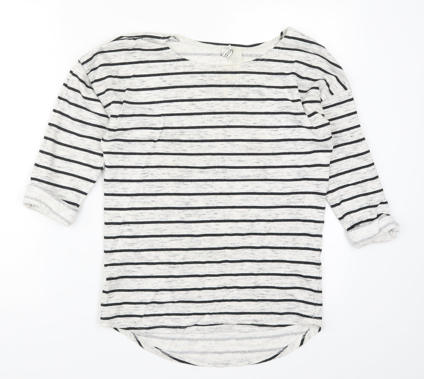 H&M Womens Grey Striped  Pullover Sweatshirt Size S